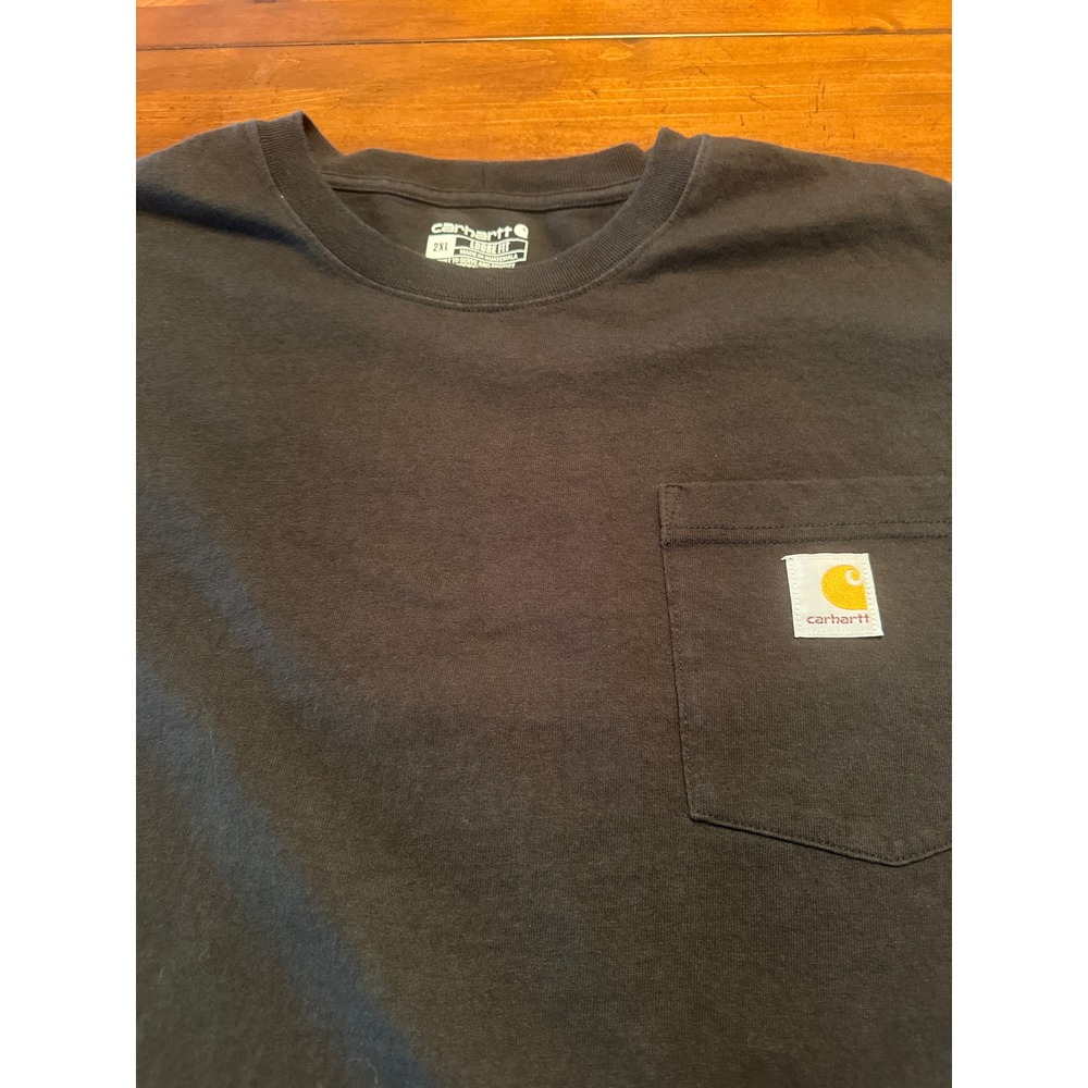 Carhartt Pocket T-Shirt Mens 2XL Black Excellent Loose Fit Cotton Workwear Tee